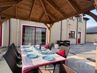 Outdoor covered dining area