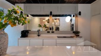 Bright contemporary kitchen prepared for Ryder Cup guests